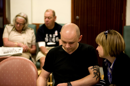 Wojciech with his partner waiting for his results